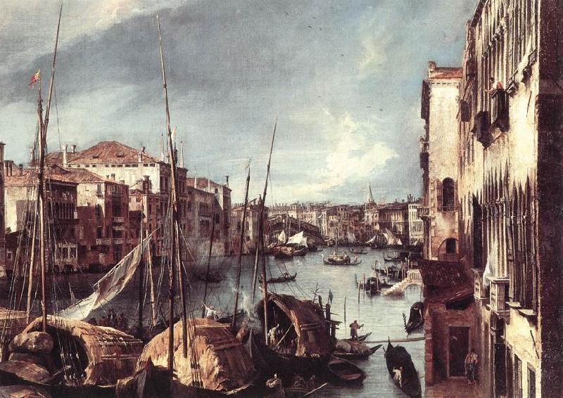 Canaletto The Grand Canal with the Rialto Bridge in the Background (detail) Sweden oil painting art