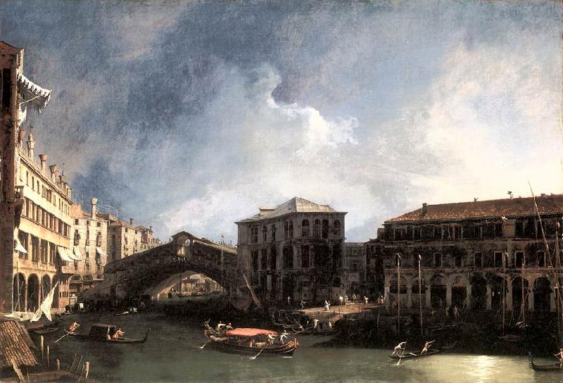 Canaletto The Grand Canal near the Ponte di Rialto sdf oil painting picture