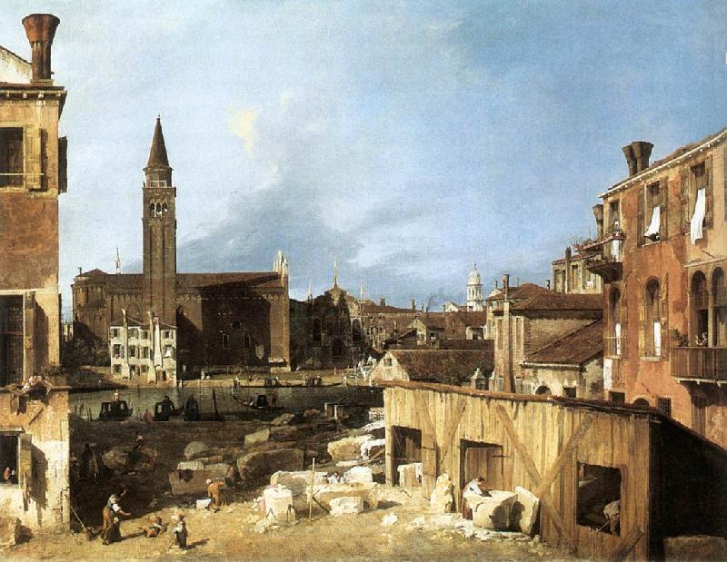 Canaletto The Stonemason s Yard oil painting picture