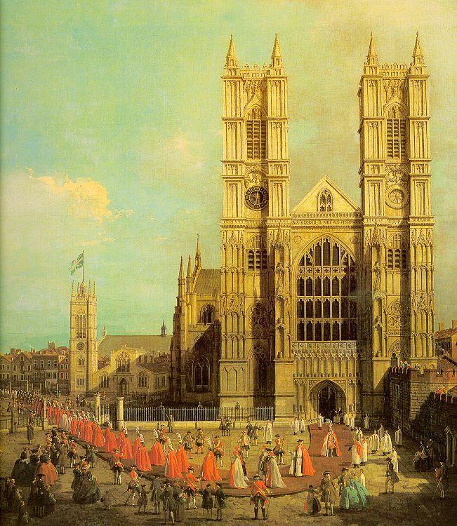 Canaletto Westminster Abbey with a Procession of the Knights of Bath oil painting picture