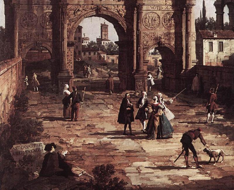 Canaletto Rome: The Arch of Constantine (detail) fd oil painting image