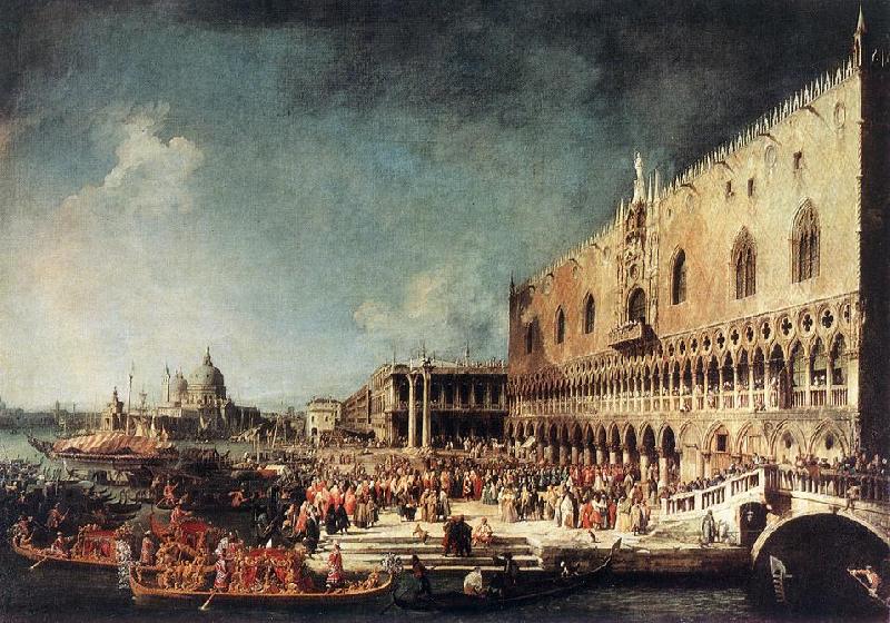 Canaletto Arrival of the French Ambassador in Venice d Sweden oil painting art