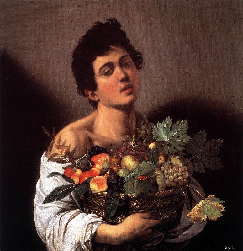 Caravaggio Boy with a Basket of Fruit f oil painting image
