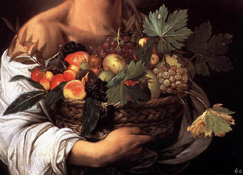 Caravaggio Boy with a Basket of Fruit (detail) fg oil painting image