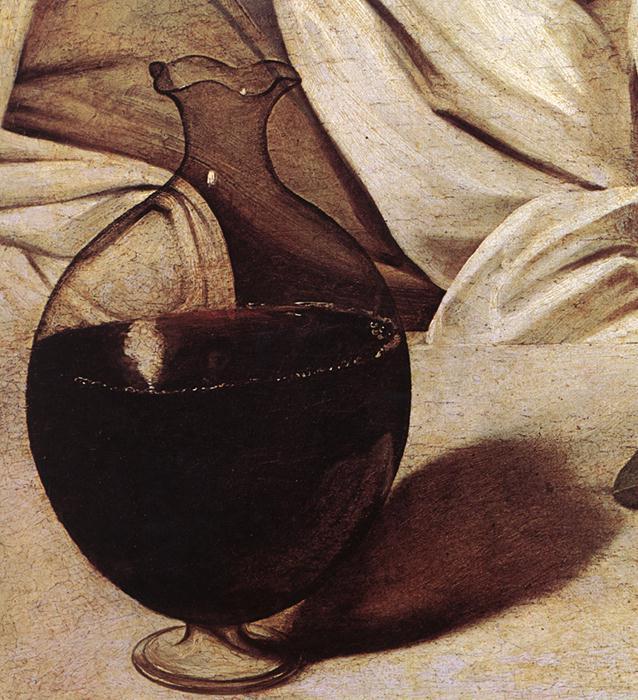 Caravaggio Bacchus (detail)  fg Sweden oil painting art