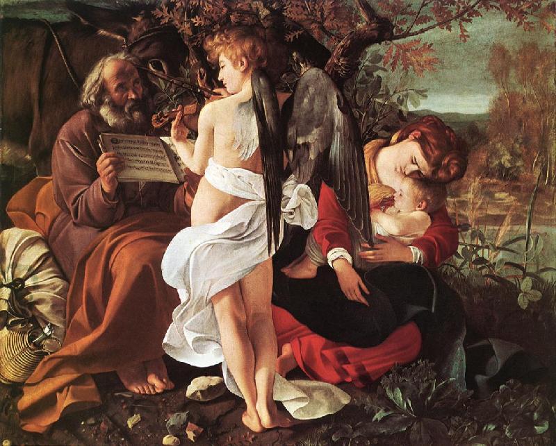 Caravaggio Rest on Flight to Egypt ff Sweden oil painting art
