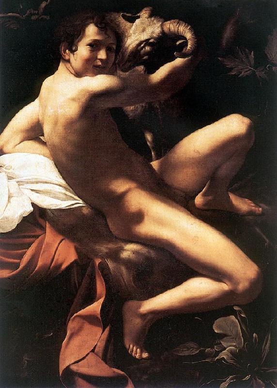 Caravaggio St. John the Baptist (Youth with Ram)  fdy Sweden oil painting art