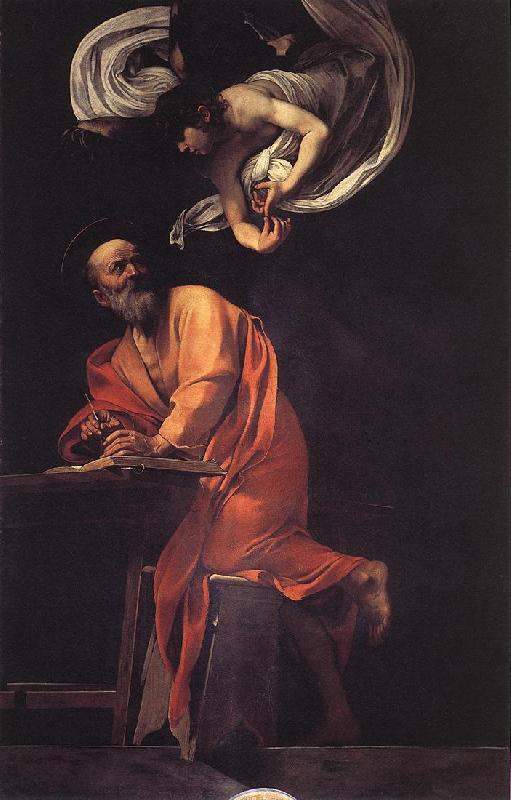 Caravaggio The Inspiration of Saint Matthew df Sweden oil painting art
