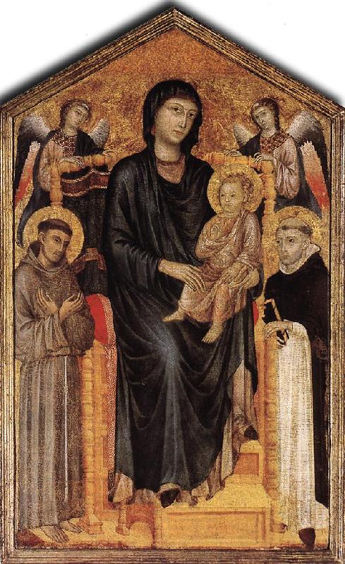 Cimabue Madonna Enthroned with the Child, St Francis St. Domenico and two Angels dfg oil painting picture