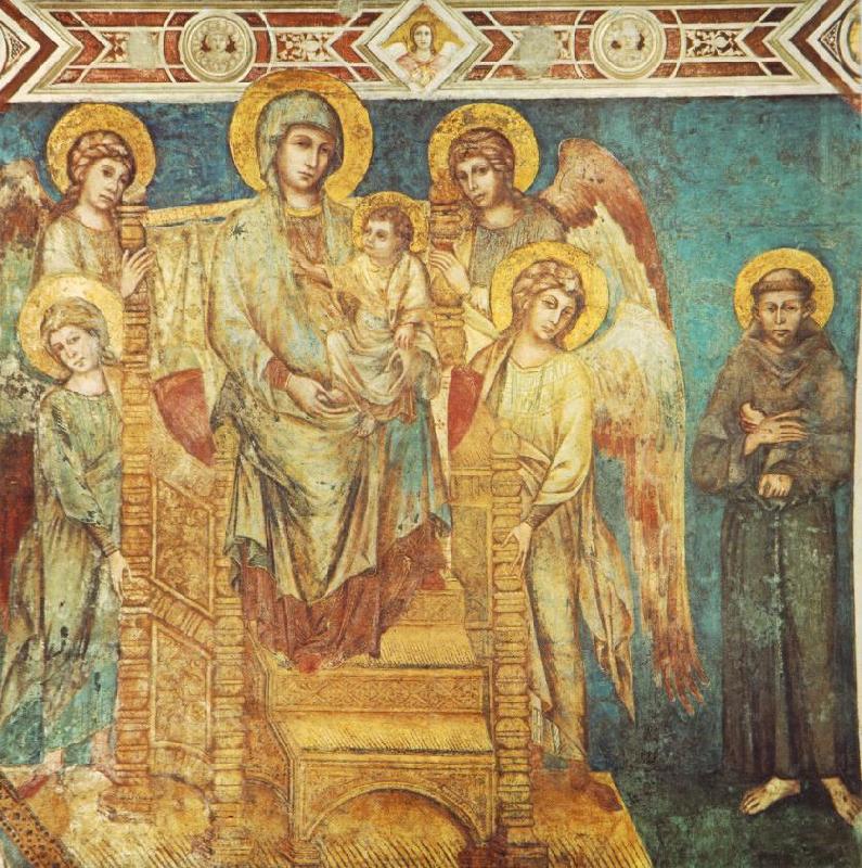 Cimabue Madonna Enthroned with the Child, St Francis and four Angels dfg Sweden oil painting art