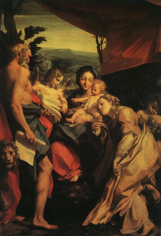 Correggio Madonna with St.Jerome oil painting image