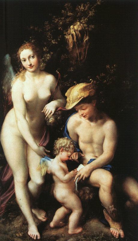 Correggio Venus and Cupid with a Satyr Sweden oil painting art