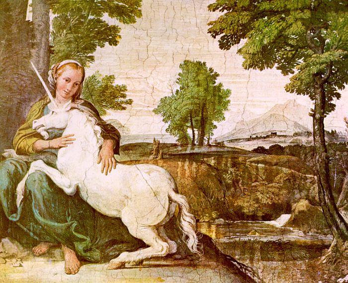 Domenichino The Maiden and the Unicorn Sweden oil painting art