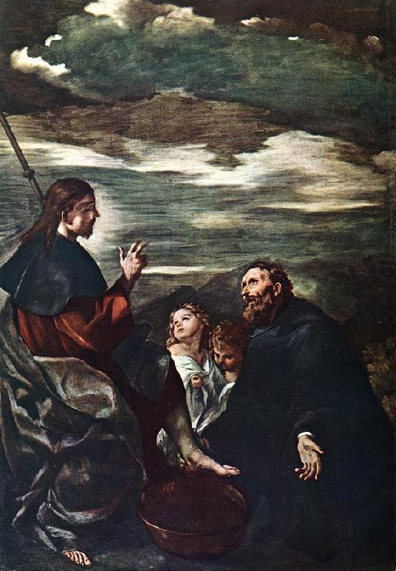 GUERCINO St Augustine Washing the Feet of the Redeemer kg Sweden oil painting art
