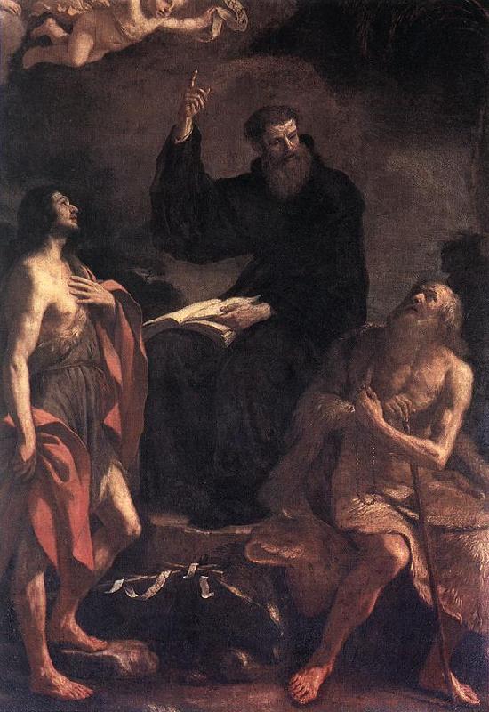 GUERCINO St Augustine, St John the Baptist and St Paul the Hermit hf Sweden oil painting art
