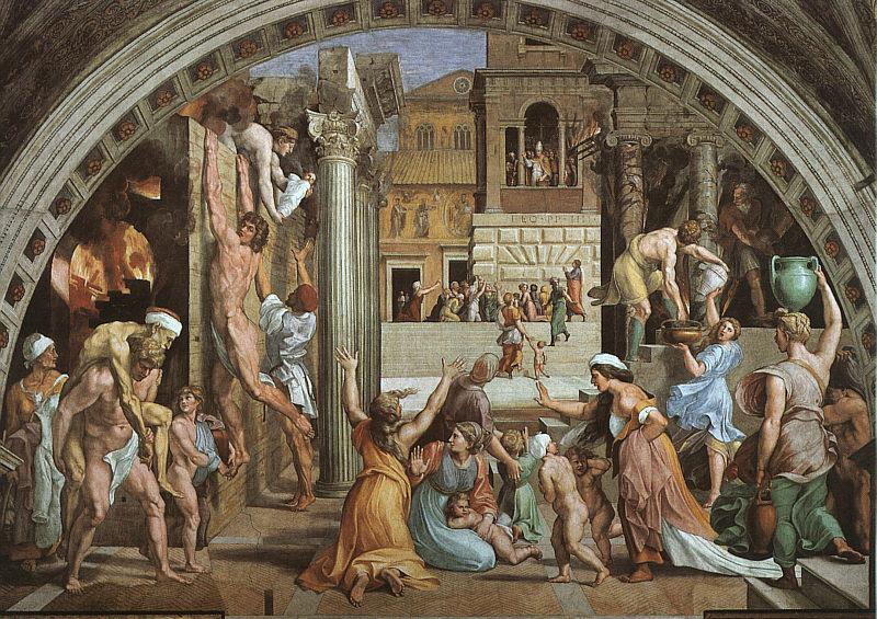 Raphael The Fire in the Borgo oil painting picture
