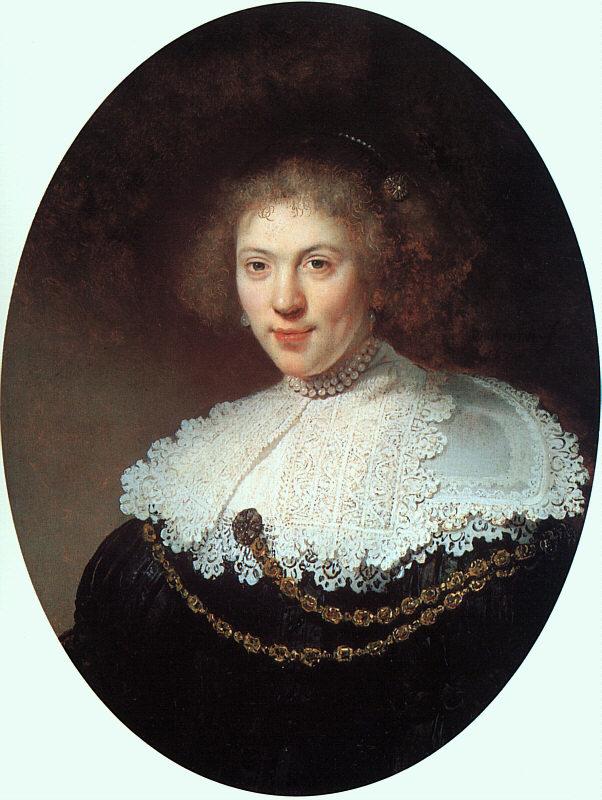 Rembrandt Woman Wearing a Gold Chain oil painting image