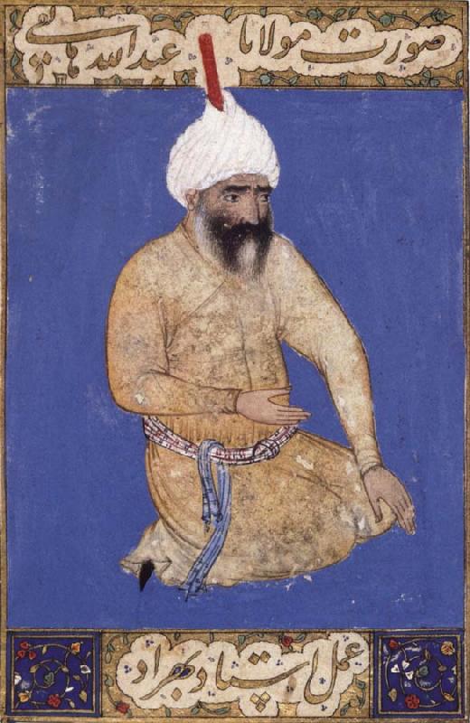 Bihzad Portrait of the poet Hatifi,Jami s nephew,seen here wearing a shi ite turban oil painting image