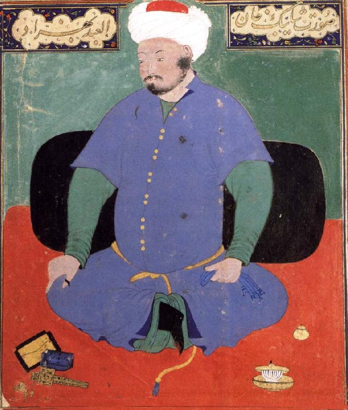 Bihzad Portrait of the Uzbek emir Shaybani Khan,seen here wearing a Sunni turban Sweden oil painting art