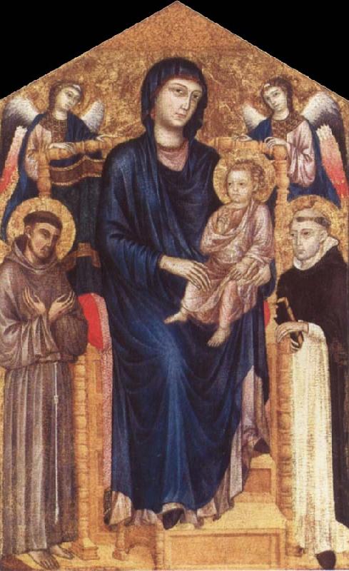 Cimabue Madonna and Child Enthroned with Two Angels and Ss. Francis and Dominic oil painting image