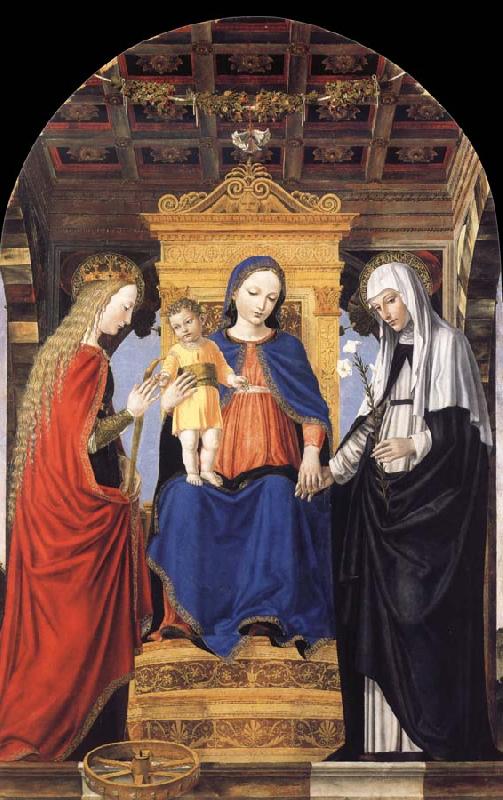 Bergognone The Virgin and Child Enthroned with Saint Catherine of Alexandria and Saint Catherine of Siena Sweden oil painting art