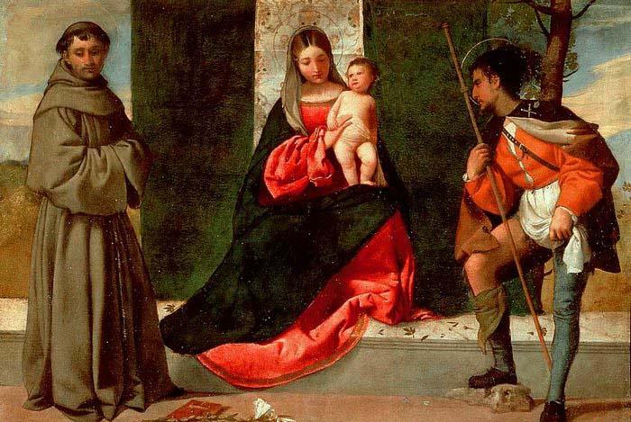 Giorgione Madonna with the Child, St Anthony of Padua and St Roch oil painting image