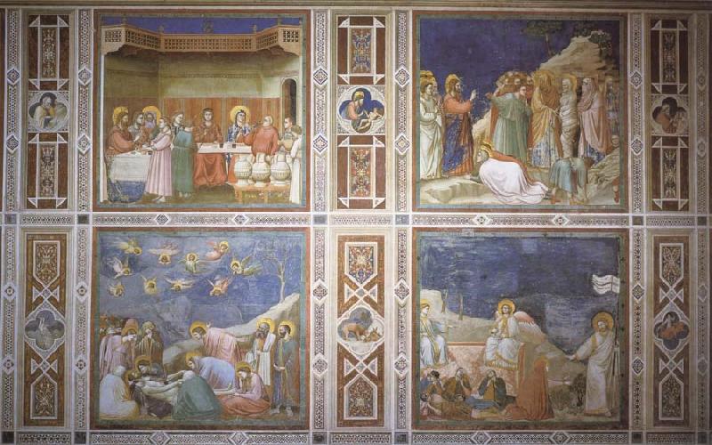 Giotto The wedding to Guns De arouse-king of Lazarus, De bewening of Christ and Noli me tangera Sweden oil painting art