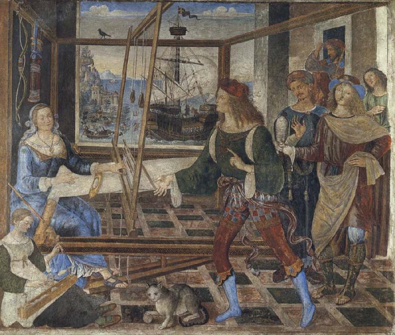 Pinturicchio Penelope at the Loom and Her Suitors Sweden oil painting art