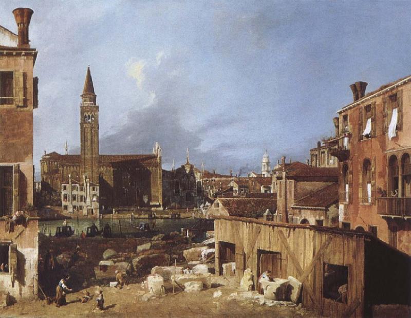 Canaletto Stenhuggarverkstaden oil painting image