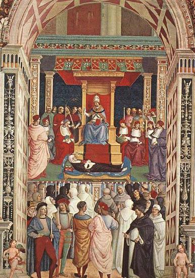 Pinturicchio Pope Aeneas Piccolomini Canonizes Catherine of Siena Sweden oil painting art