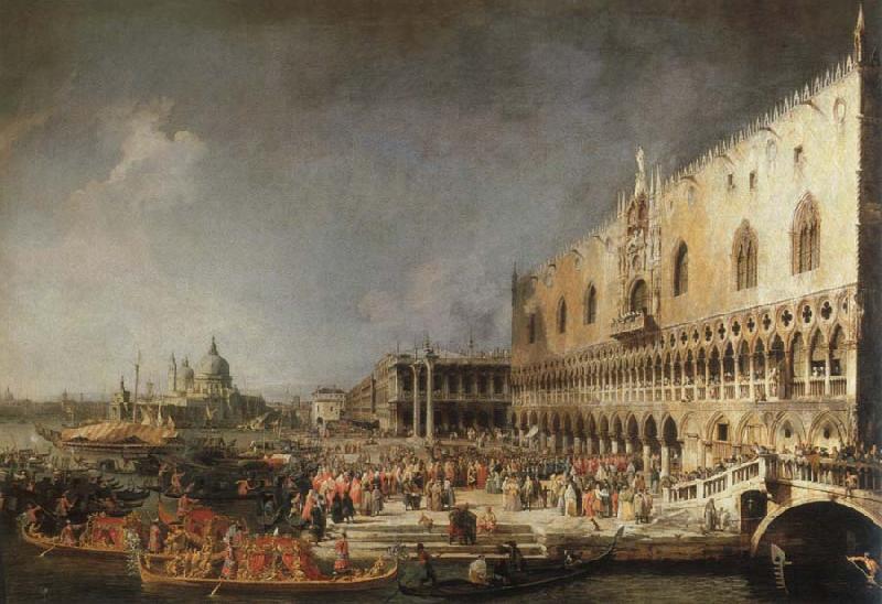 Canaletto reception of the french ambassador in venice Sweden oil painting art