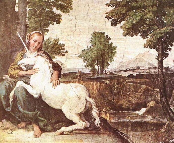 Domenichino A Virgin with a Unicorn Sweden oil painting art