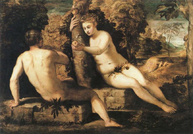 Tintoretto adam and eve Sweden oil painting art