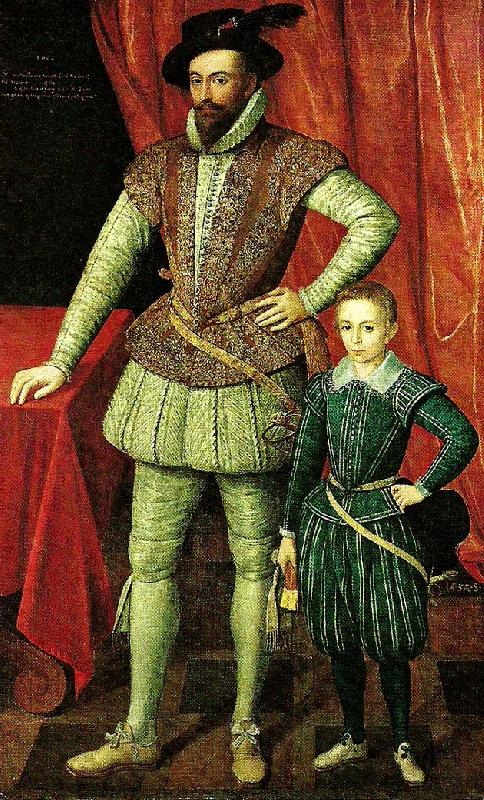 Anonymous sir walter raleigh and his son oil painting image