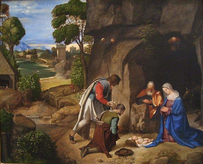 Giorgione The Allendale Nativity Adoration of the Shepherds Sweden oil painting art