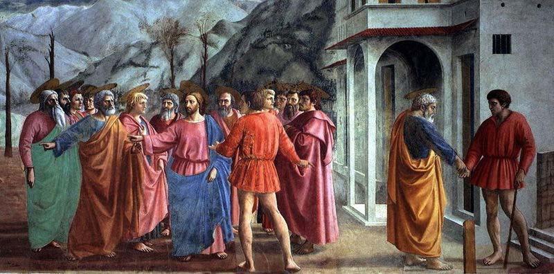 MASACCIO The Tribute Money, fresco in the Brancacci Chapel in Santa Maria del Carmine, Florence Sweden oil painting art