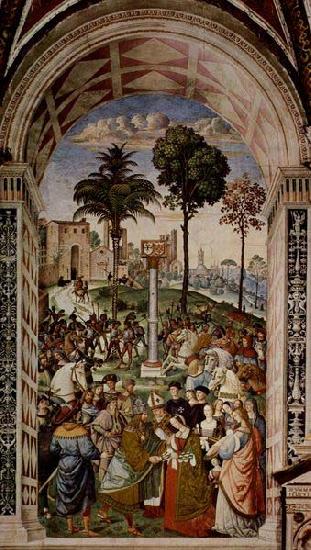 Pinturicchio Fresco at the Siena Cathedral by Pinturicchio depicting Pope Pius II oil painting image