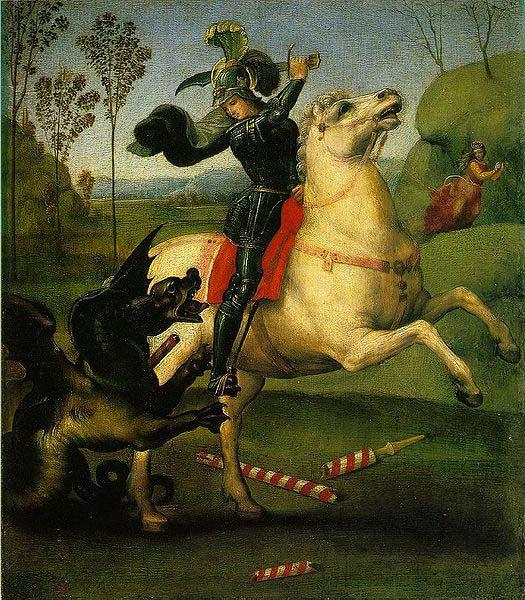 Raphael Saint George and the Dragon, a small work Sweden oil painting art