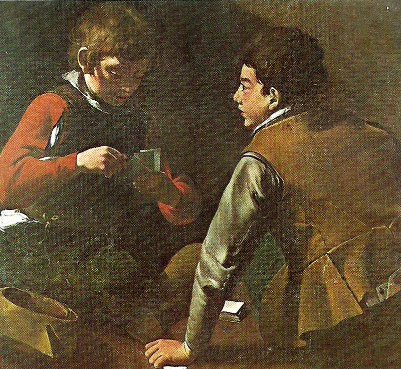 Caravaggio card-players, c Sweden oil painting art