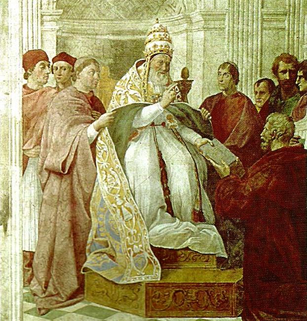 Raphael pope gregory ix handing oil painting picture