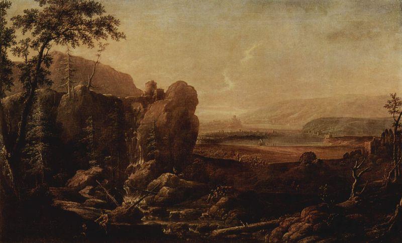Alexander Landschaft mit Wasserfall Sweden oil painting art