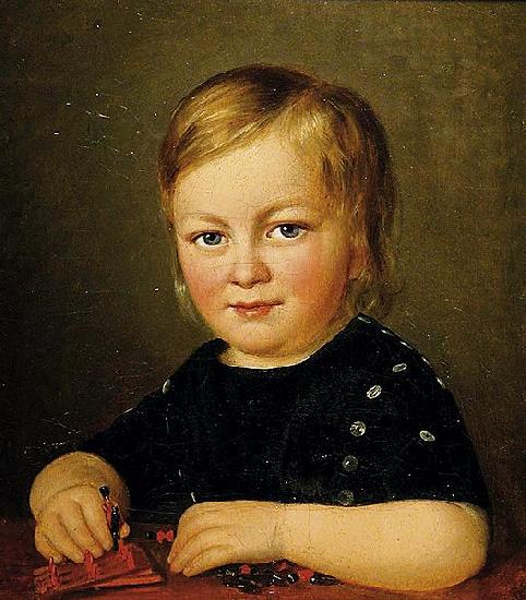 Anonymous Child with toy figures oil painting image