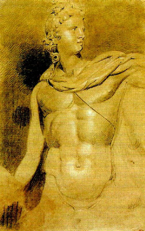 J.M.W.Turner study of the head and torso of the apollo belvedere Sweden oil painting art