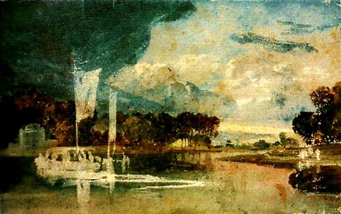 J.M.W.Turner the thames at isleworth with pavilion and syon ferry Sweden oil painting art