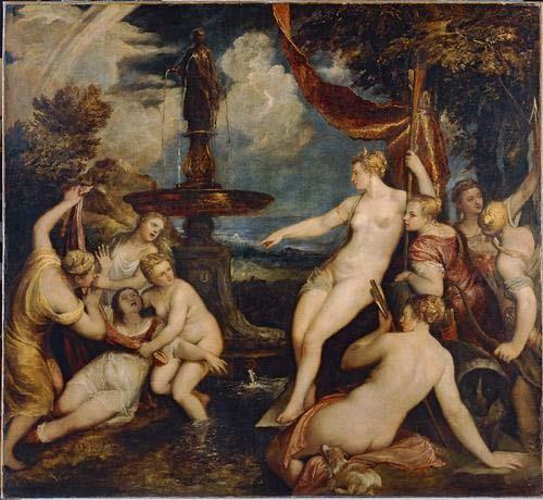 Titian Diana and Callisto by Titian; Kunsthistorisches Museum, Vienna Sweden oil painting art