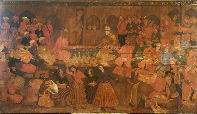 Anonymous Shah Tahmasp Entertains Abdul Muhammed Khan of the Uzbeks Sweden oil painting art