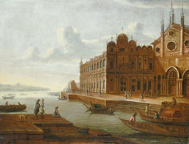 Anonymous Fancy portraial of the Scuola Grande di San Marco oil painting image