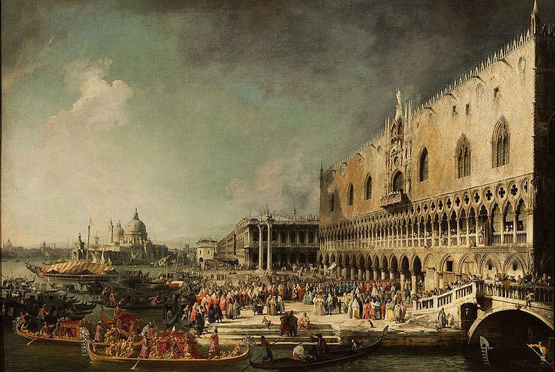 Canaletto The Reception of the French Ambassador Jacques Vincent Languet, Compte de Gergy at the Doge Palace oil painting image