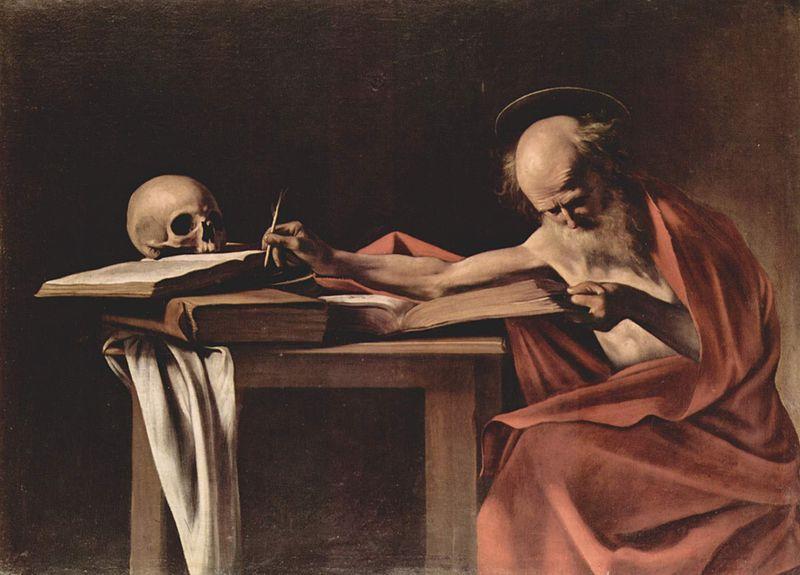 Caravaggio Hieronymus beim Schreiben Sweden oil painting art