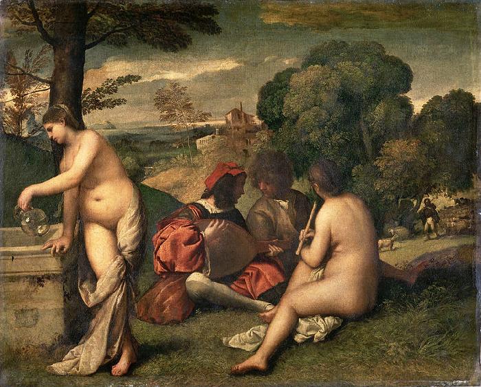 Giorgione Pastoral Concert Sweden oil painting art